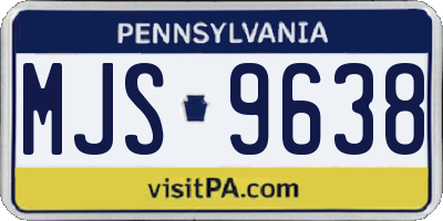 PA license plate MJS9638