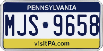 PA license plate MJS9658