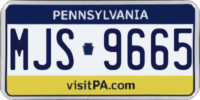 PA license plate MJS9665