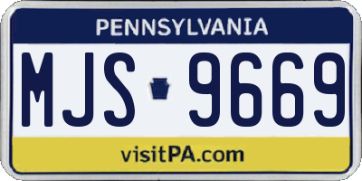 PA license plate MJS9669