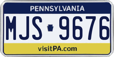 PA license plate MJS9676