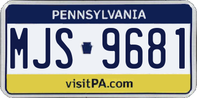 PA license plate MJS9681