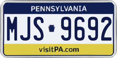 PA license plate MJS9692