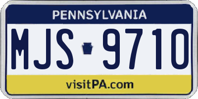 PA license plate MJS9710