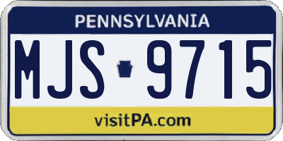 PA license plate MJS9715