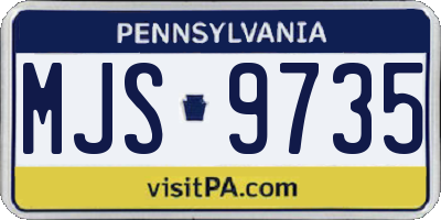 PA license plate MJS9735