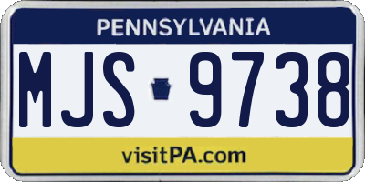 PA license plate MJS9738