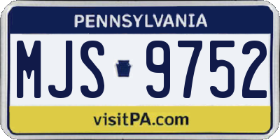 PA license plate MJS9752