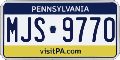 PA license plate MJS9770