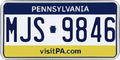 PA license plate MJS9846
