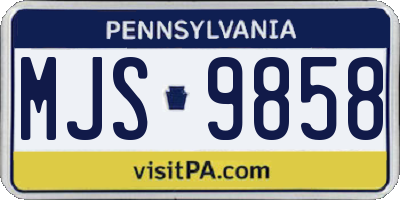 PA license plate MJS9858