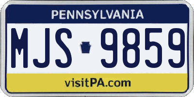 PA license plate MJS9859