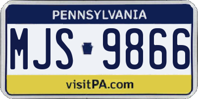 PA license plate MJS9866
