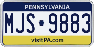 PA license plate MJS9883