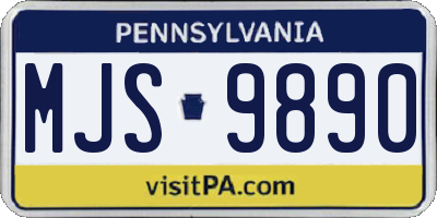 PA license plate MJS9890
