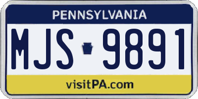 PA license plate MJS9891