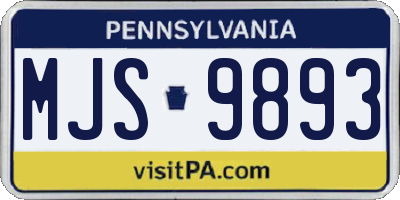 PA license plate MJS9893