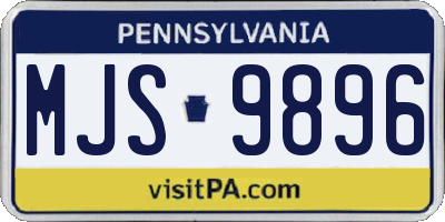 PA license plate MJS9896