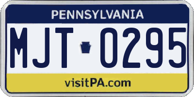PA license plate MJT0295