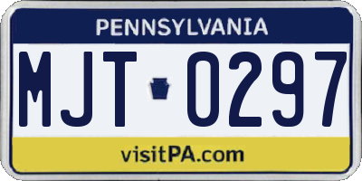 PA license plate MJT0297