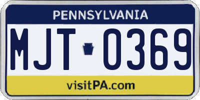 PA license plate MJT0369