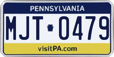 PA license plate MJT0479