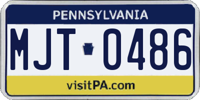 PA license plate MJT0486