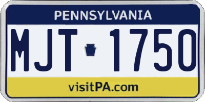 PA license plate MJT1750