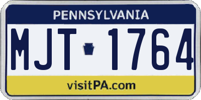 PA license plate MJT1764