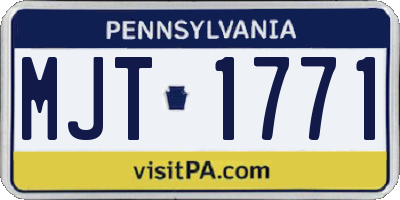 PA license plate MJT1771