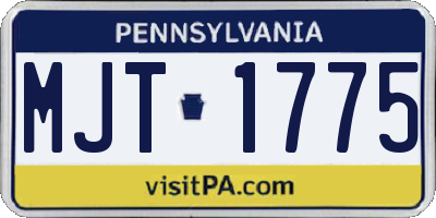 PA license plate MJT1775