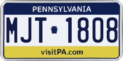 PA license plate MJT1808