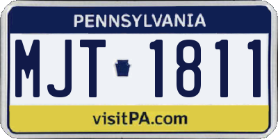 PA license plate MJT1811