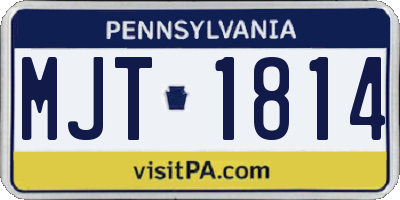 PA license plate MJT1814