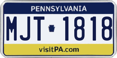 PA license plate MJT1818