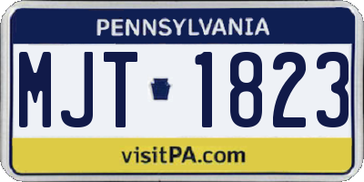 PA license plate MJT1823