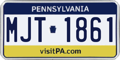 PA license plate MJT1861