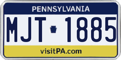 PA license plate MJT1885