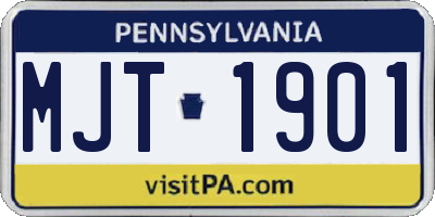 PA license plate MJT1901