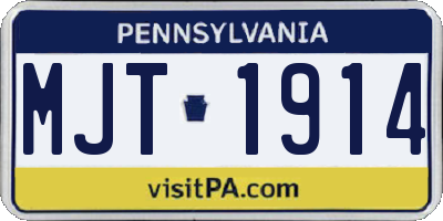 PA license plate MJT1914