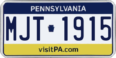 PA license plate MJT1915
