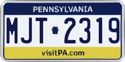 PA license plate MJT2319