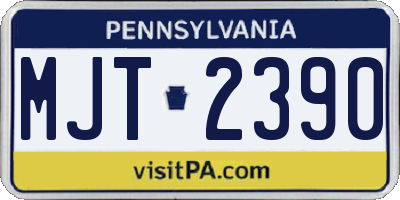 PA license plate MJT2390