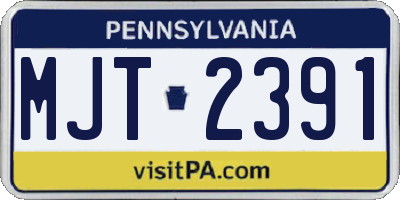 PA license plate MJT2391