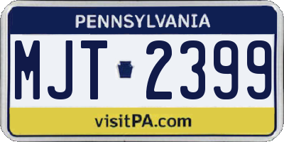 PA license plate MJT2399
