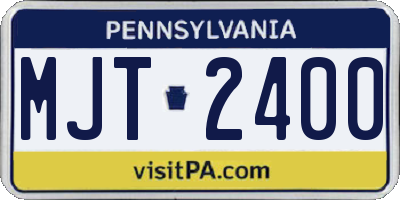 PA license plate MJT2400