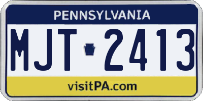 PA license plate MJT2413