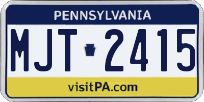 PA license plate MJT2415