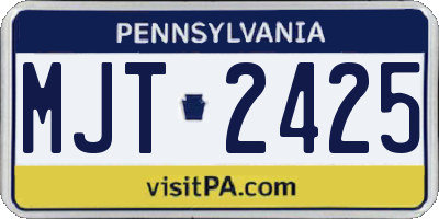 PA license plate MJT2425
