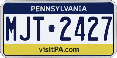 PA license plate MJT2427